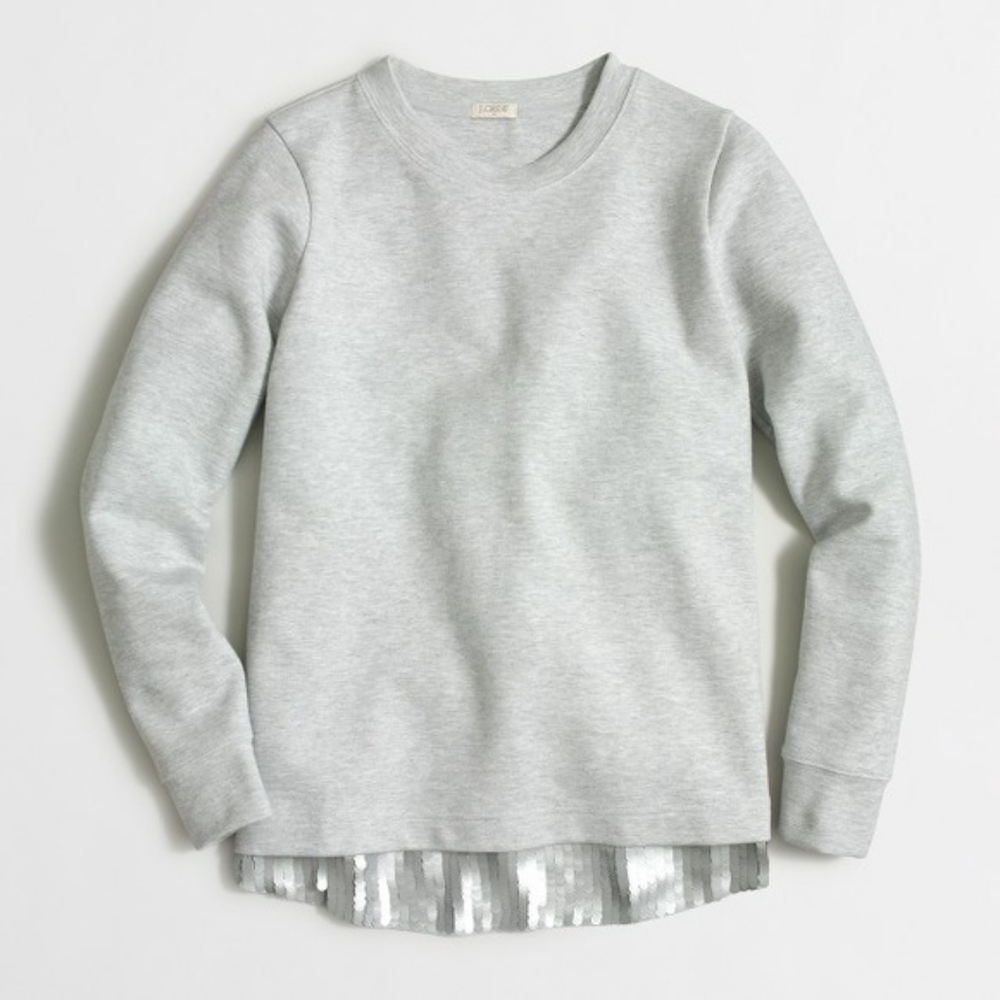 J.Crew Heather gray sequin trim sweatshirt size XS